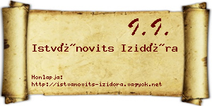Istvánovits Izidóra névjegykártya
